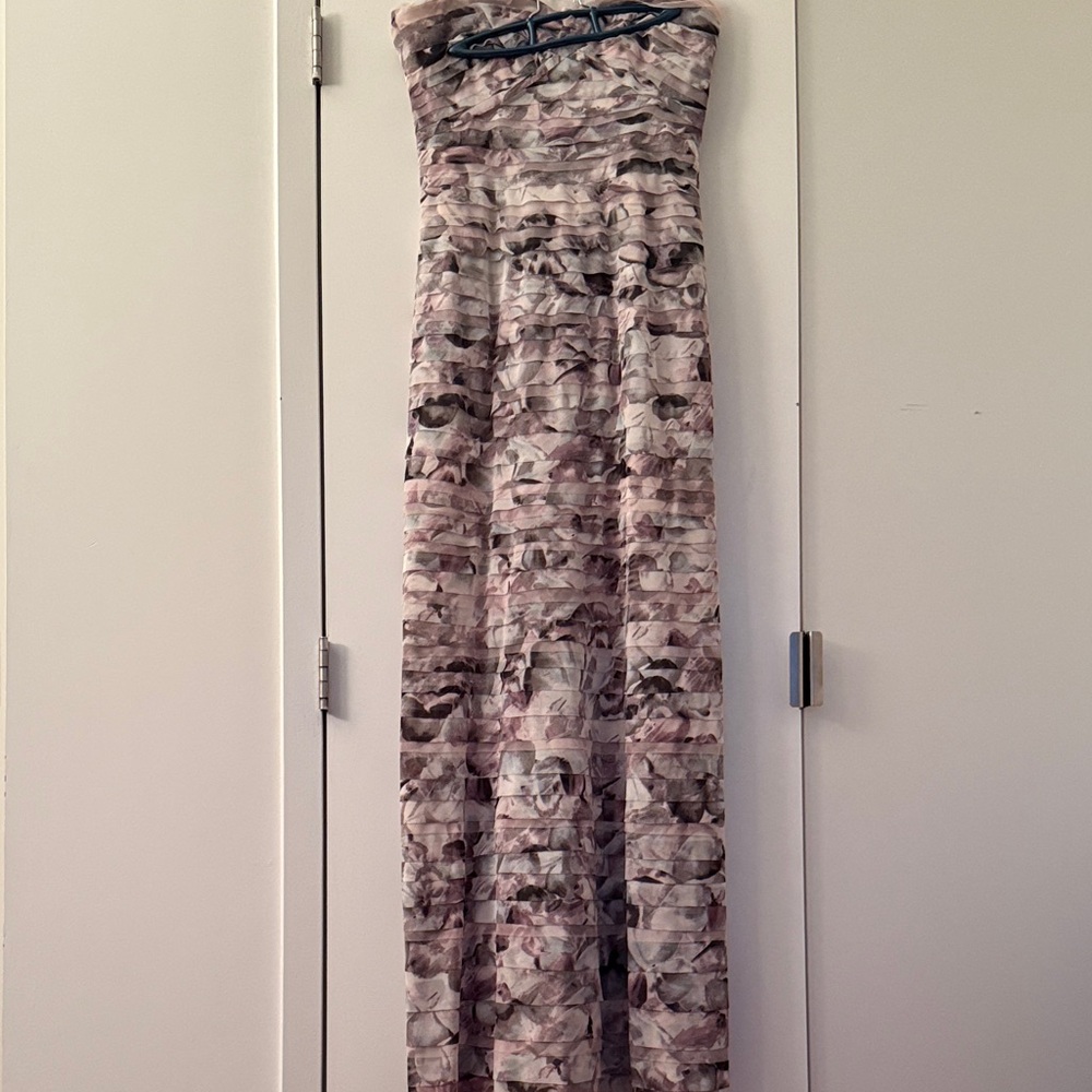 Strapless Patterned Maxi Dress